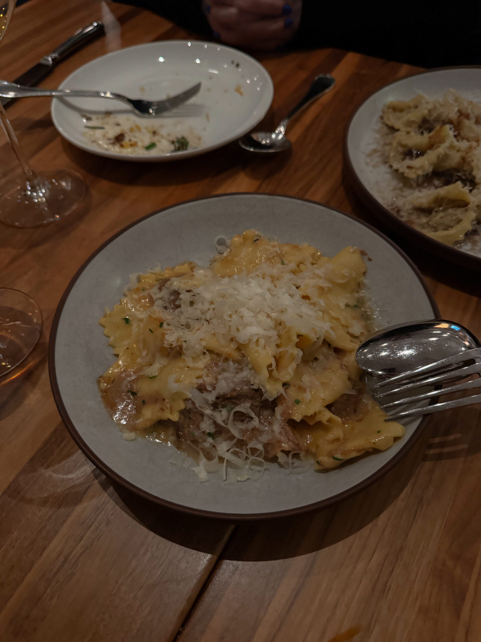 stracci pasta on plate.