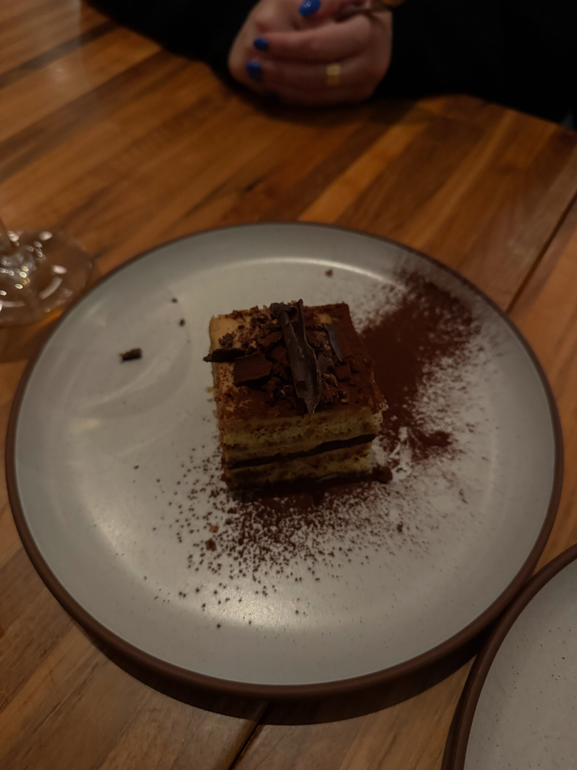 tiramisu on plate.