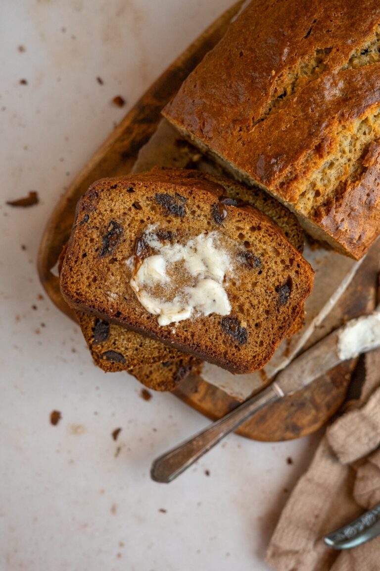 Dark Chocolate Tahini Banana Bread