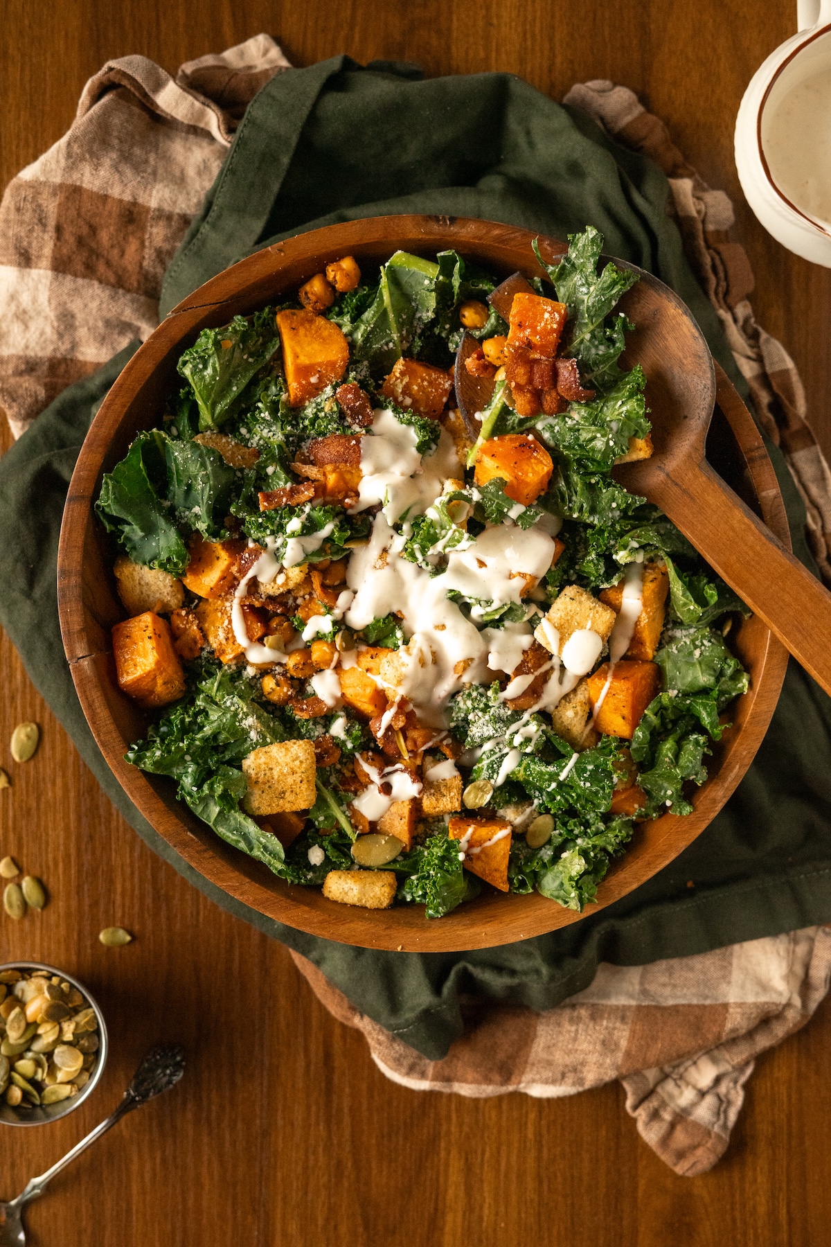 Autumn Kale Caesar Salad