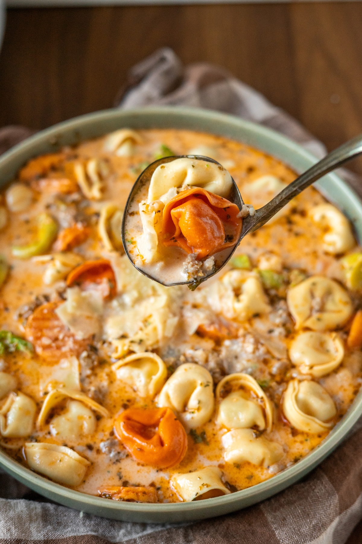 Creamy Tortellini Soup with Sausage