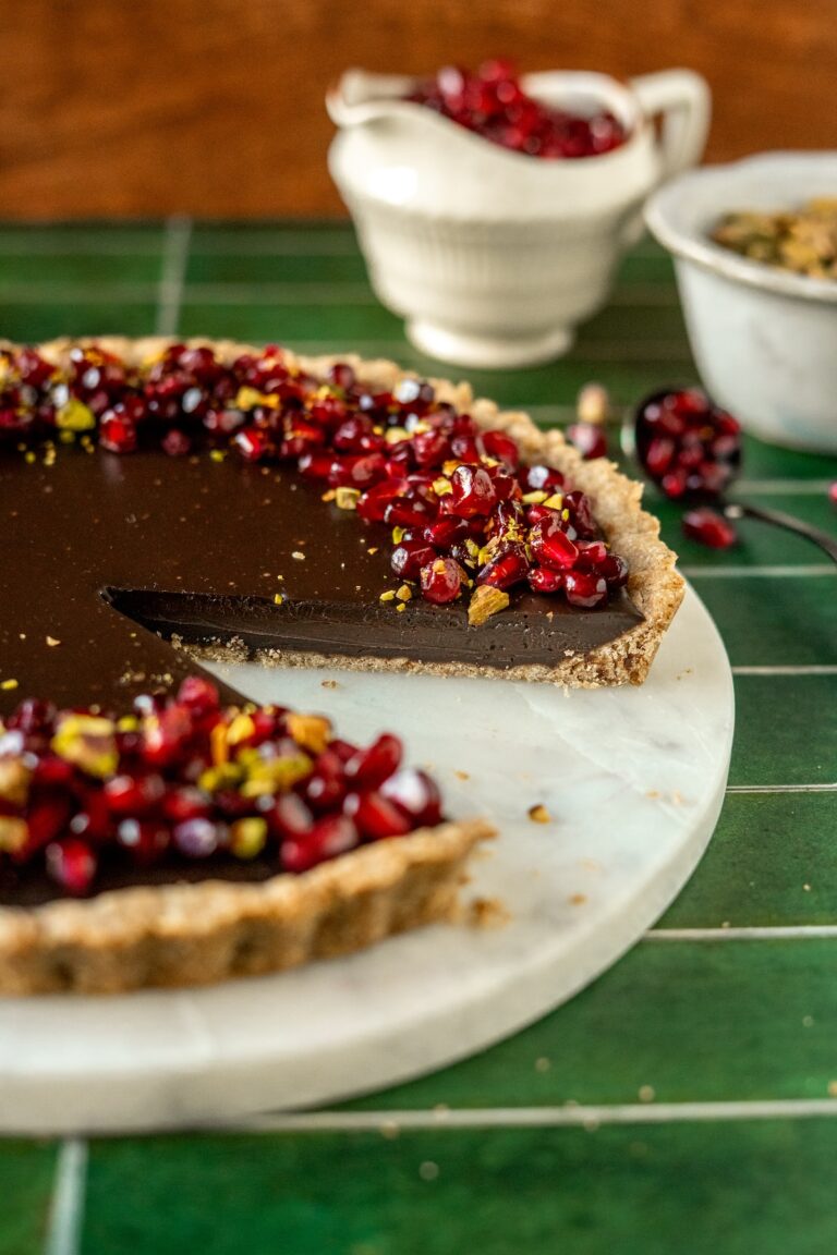 Dark Chocolate Pomegranate Tart