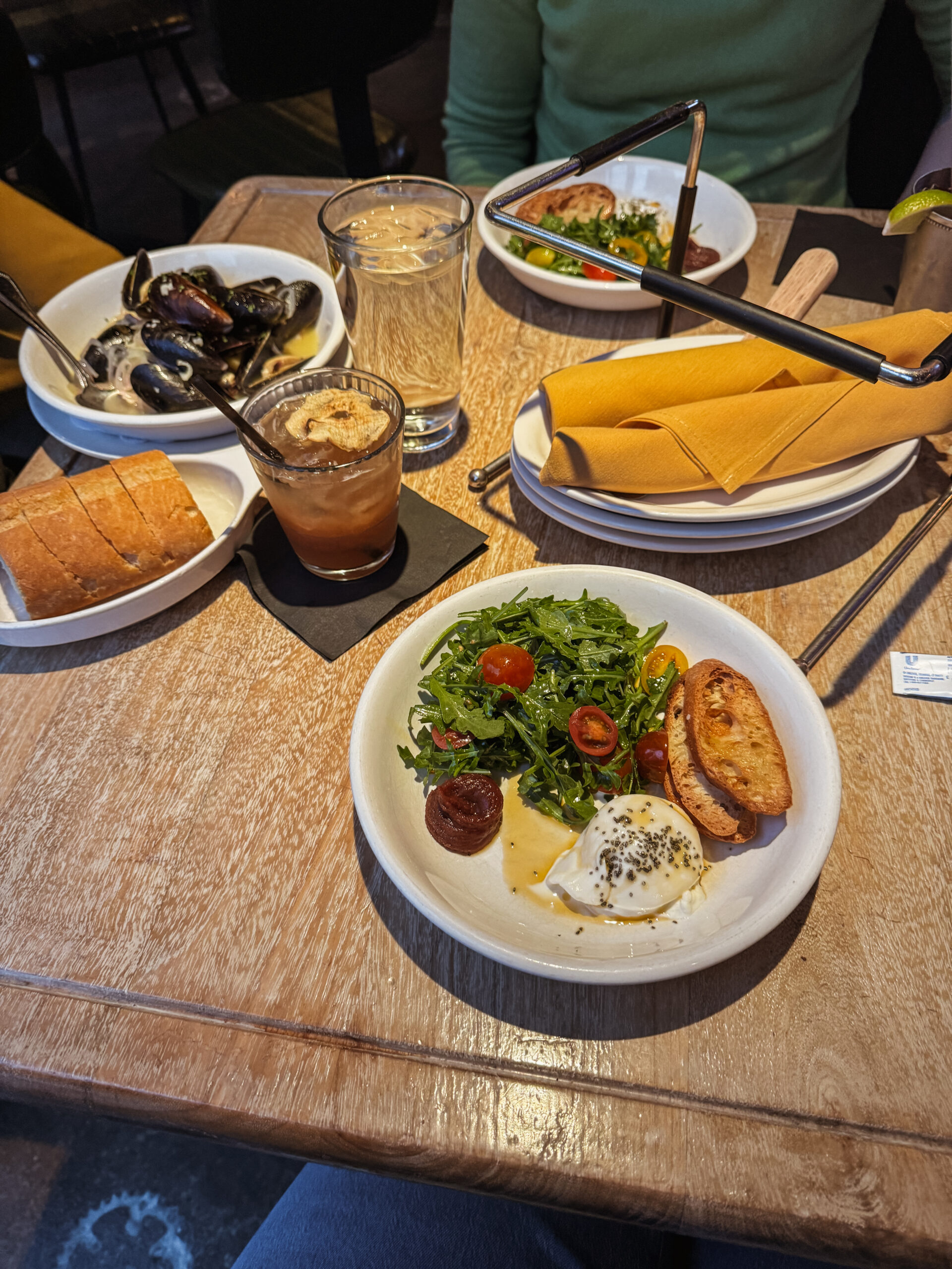 appetizer plates on dinner table.