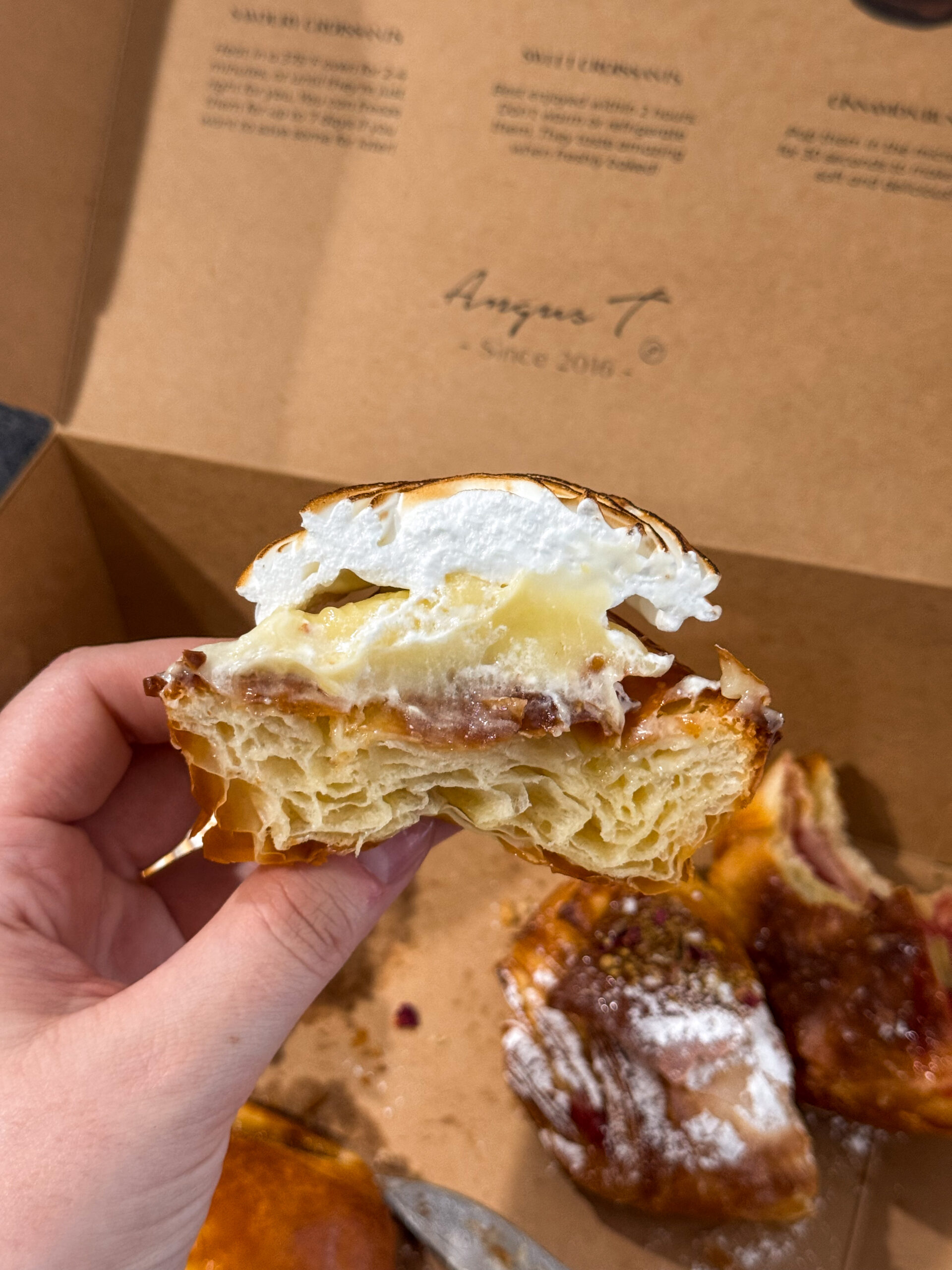 danish sliced in half.
