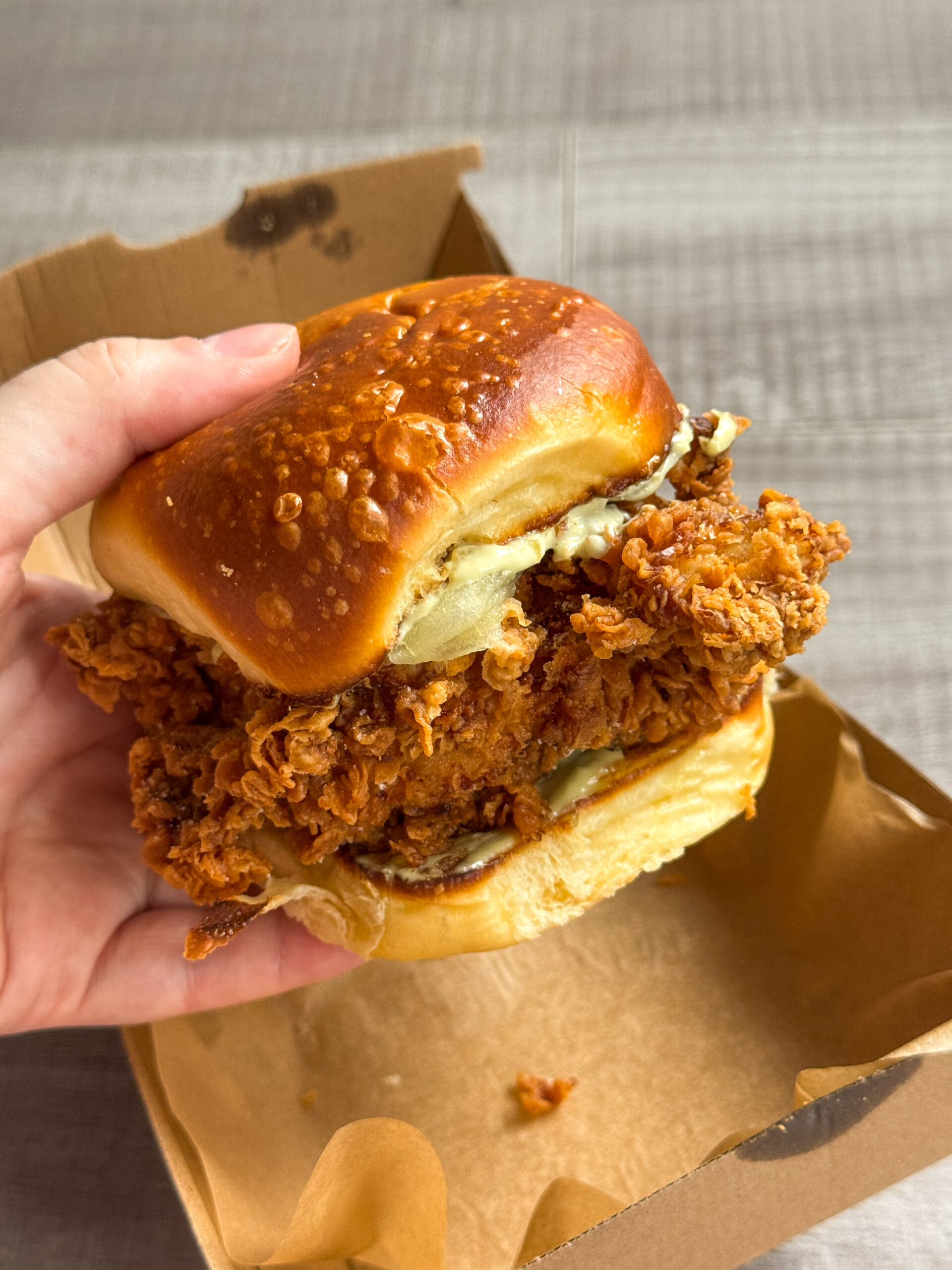 fried chicken sandwich.