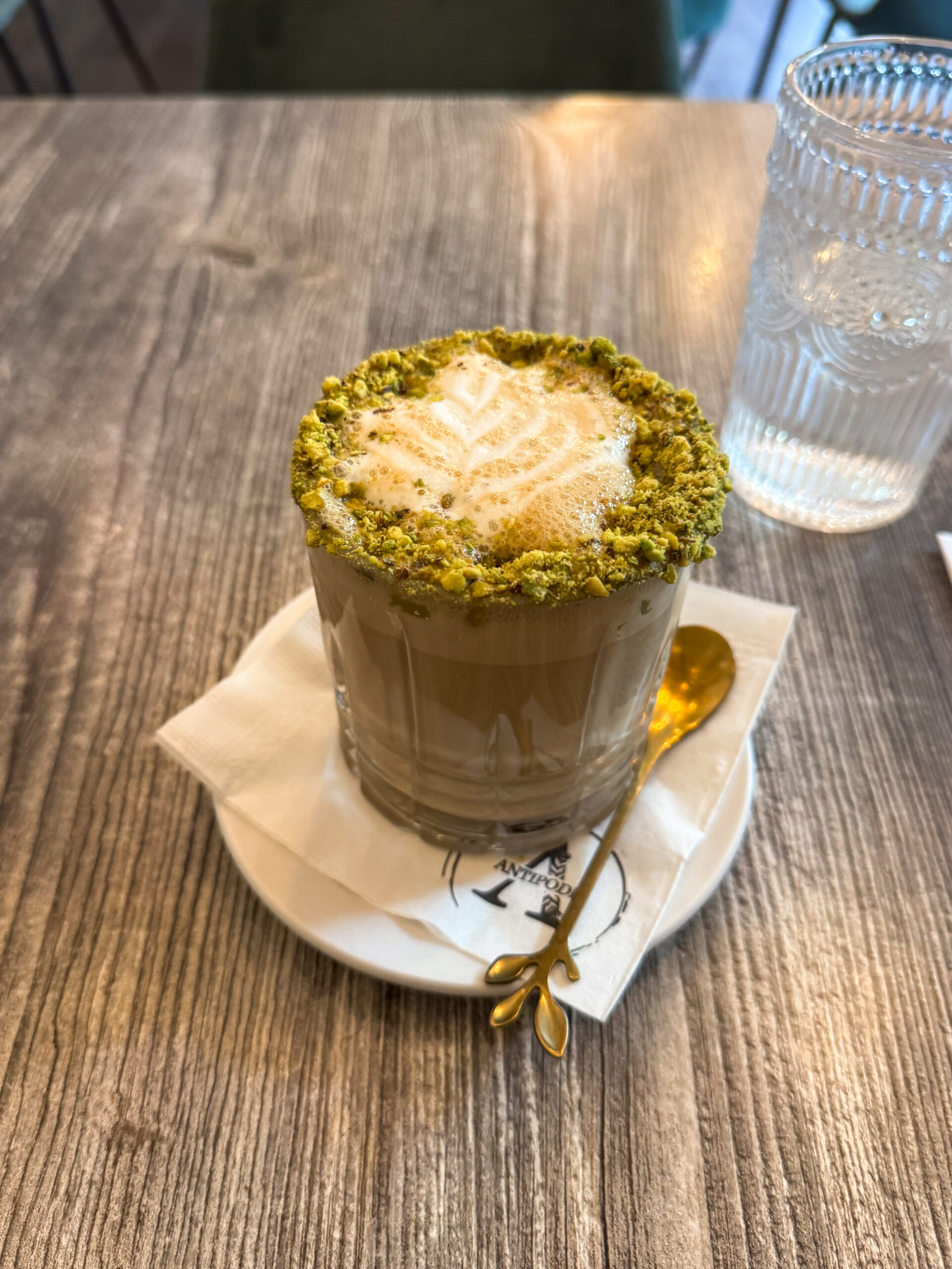pistachio latte.