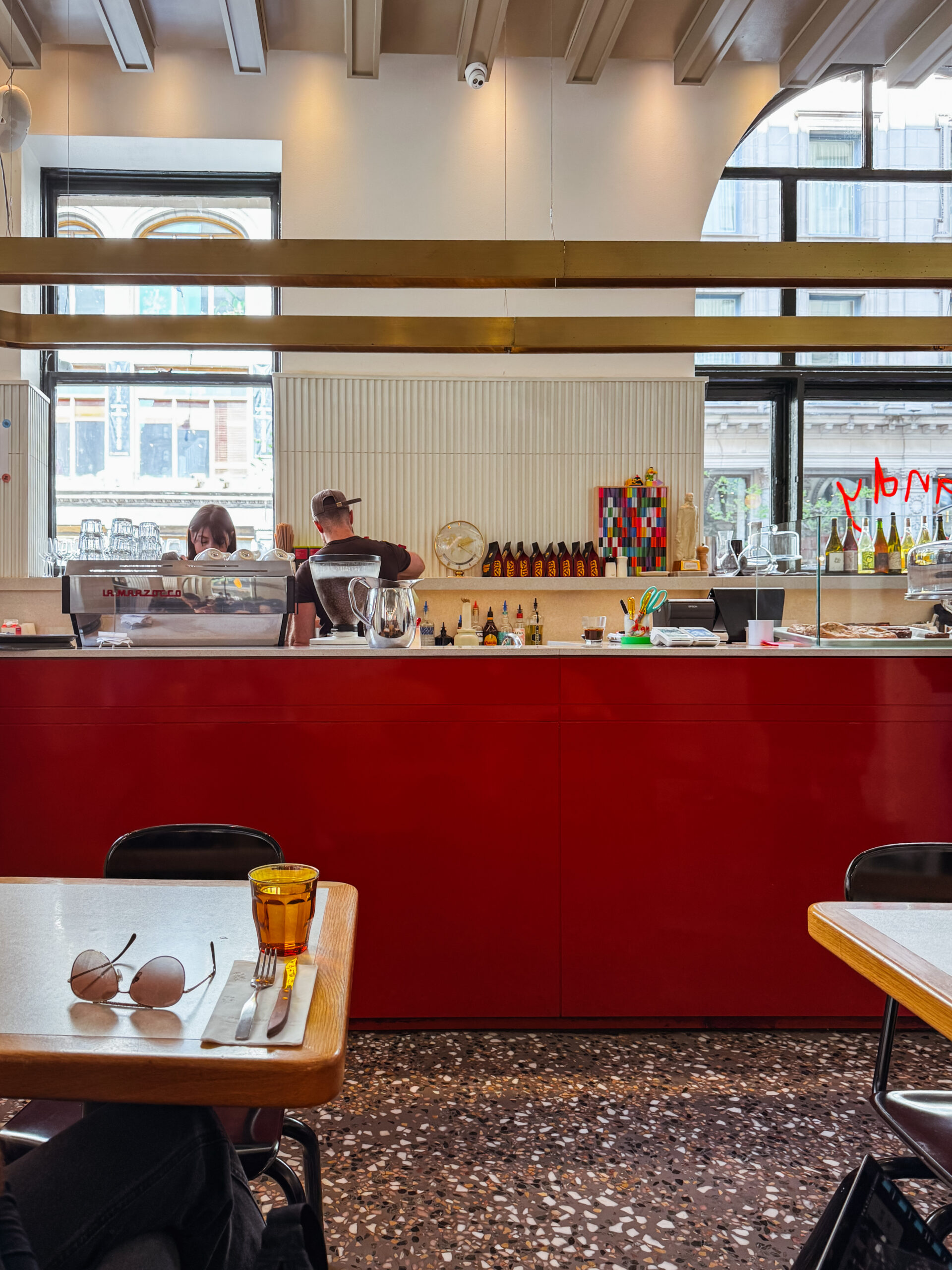 red bar counter.