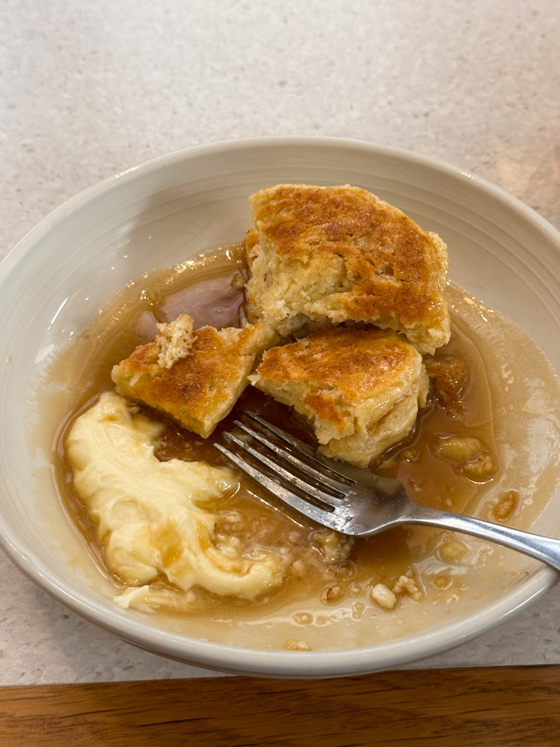 ricotta pancakes with lemon cream.