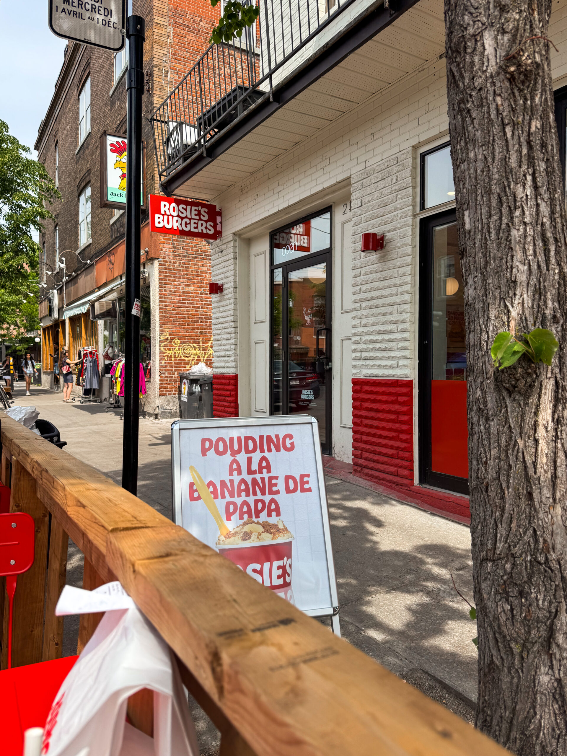 rosies burgers streetfront in montreal.
