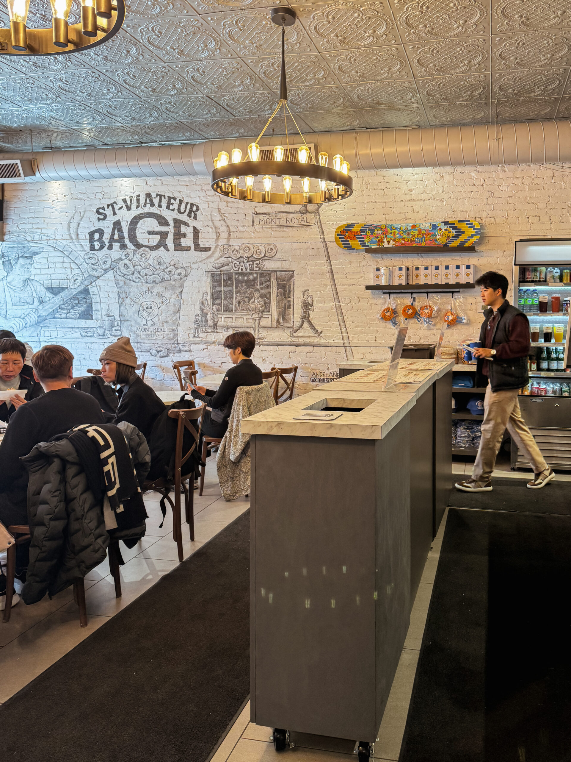 bagel shop interior.