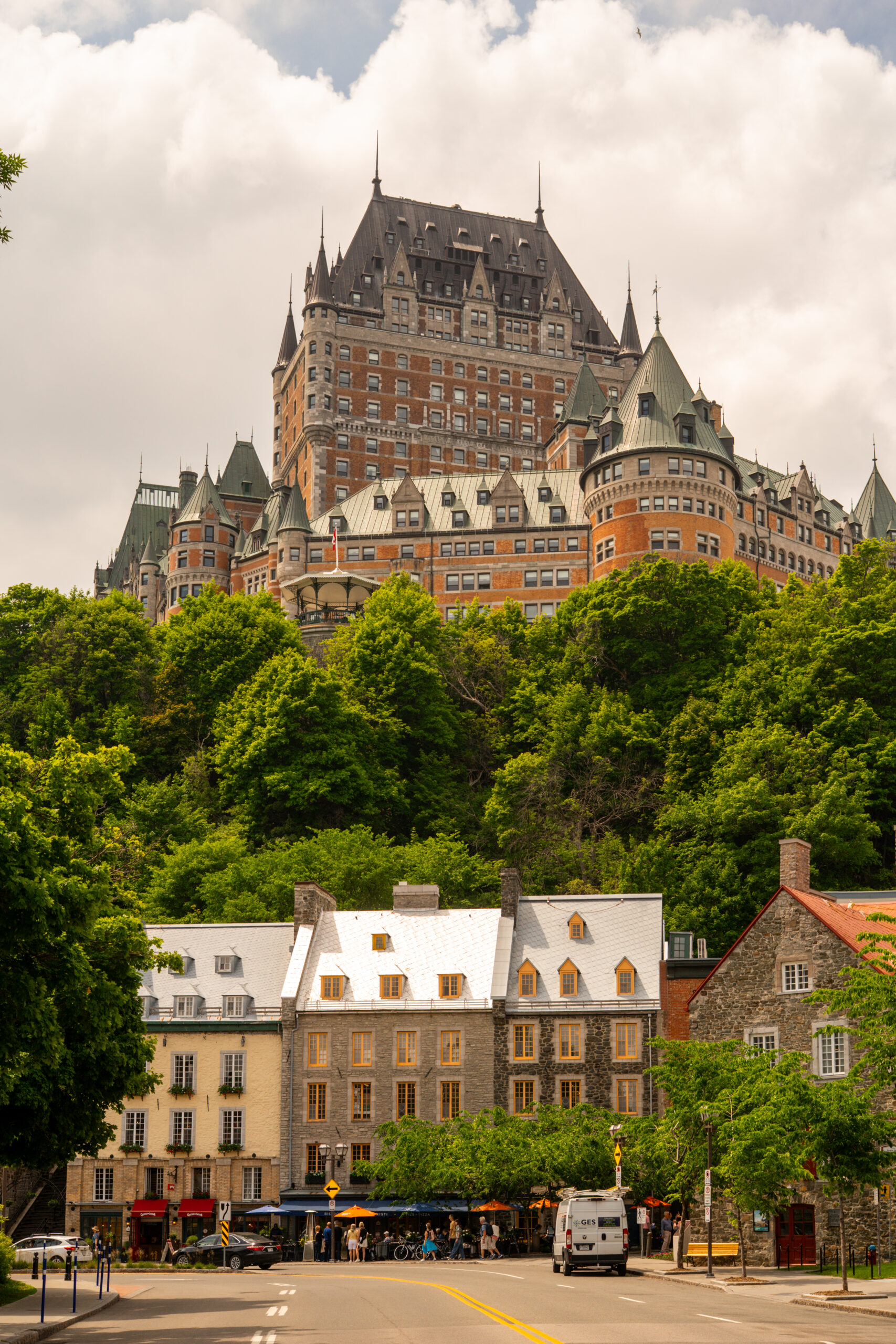 Fairmont Le Château Frontenac view from below.