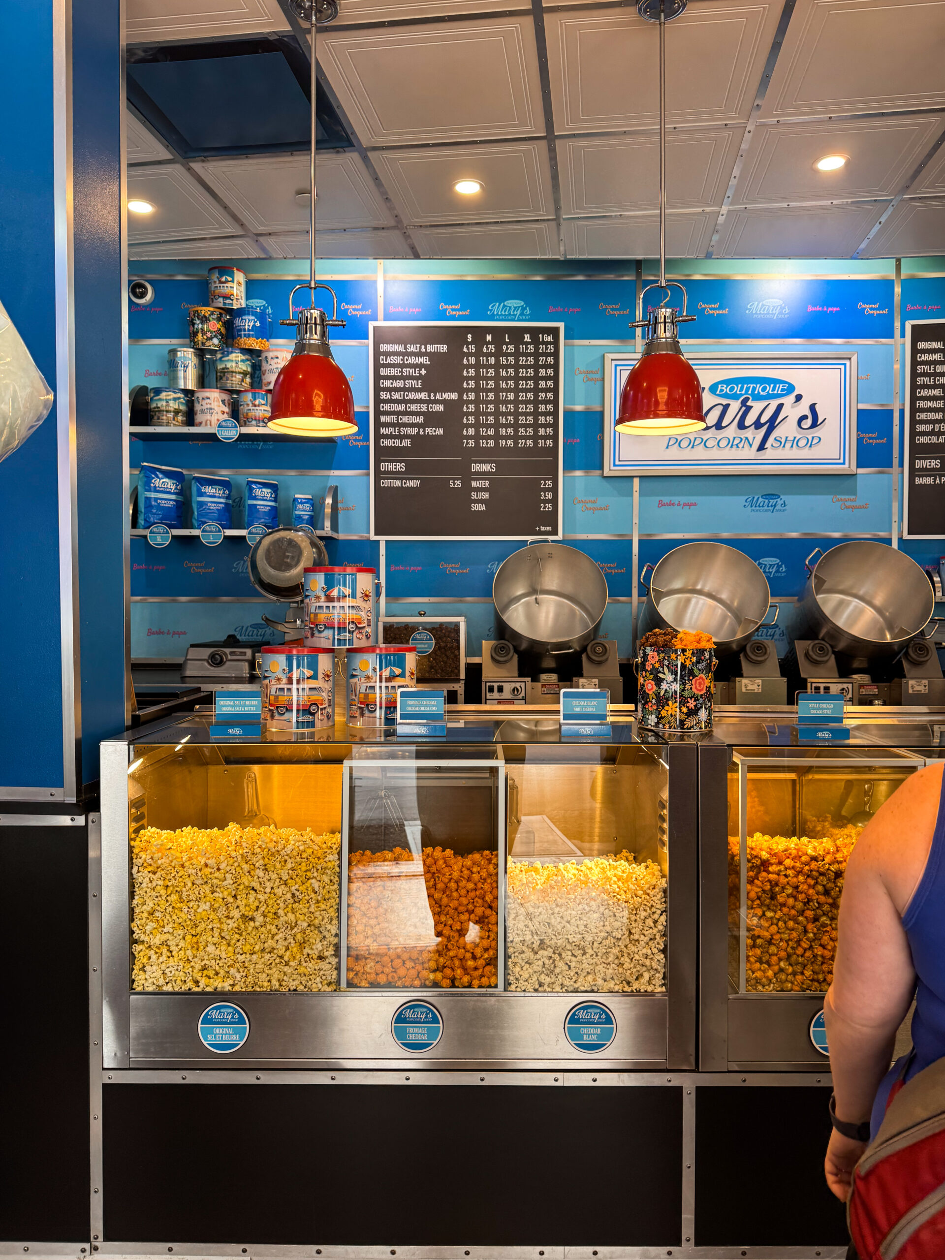 interior of Mary's popcorn shop in Quebec City.